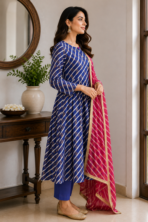 Neelam Gulabi Kurta Set