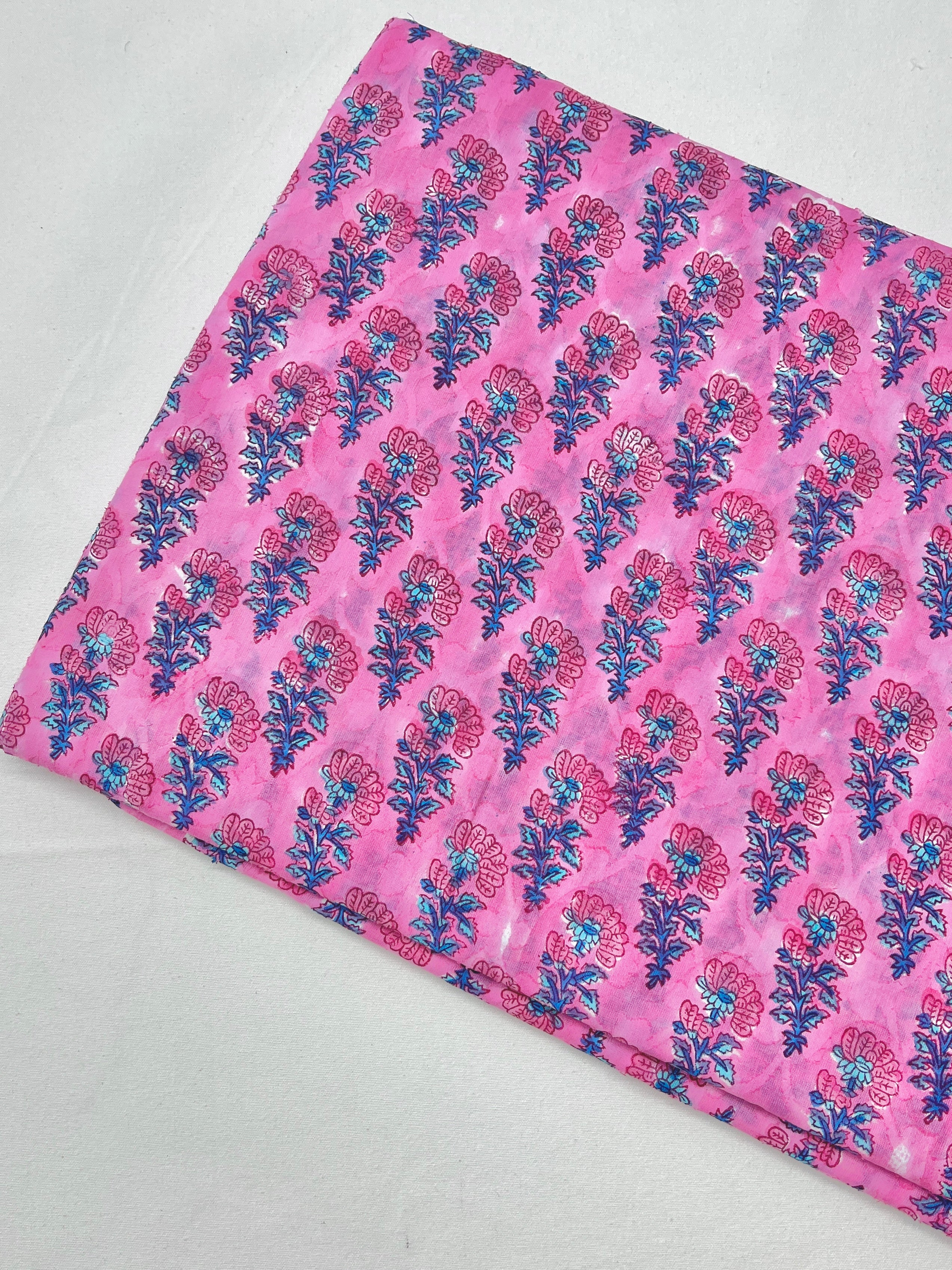 Cotton Dobby Block Printed Fabric