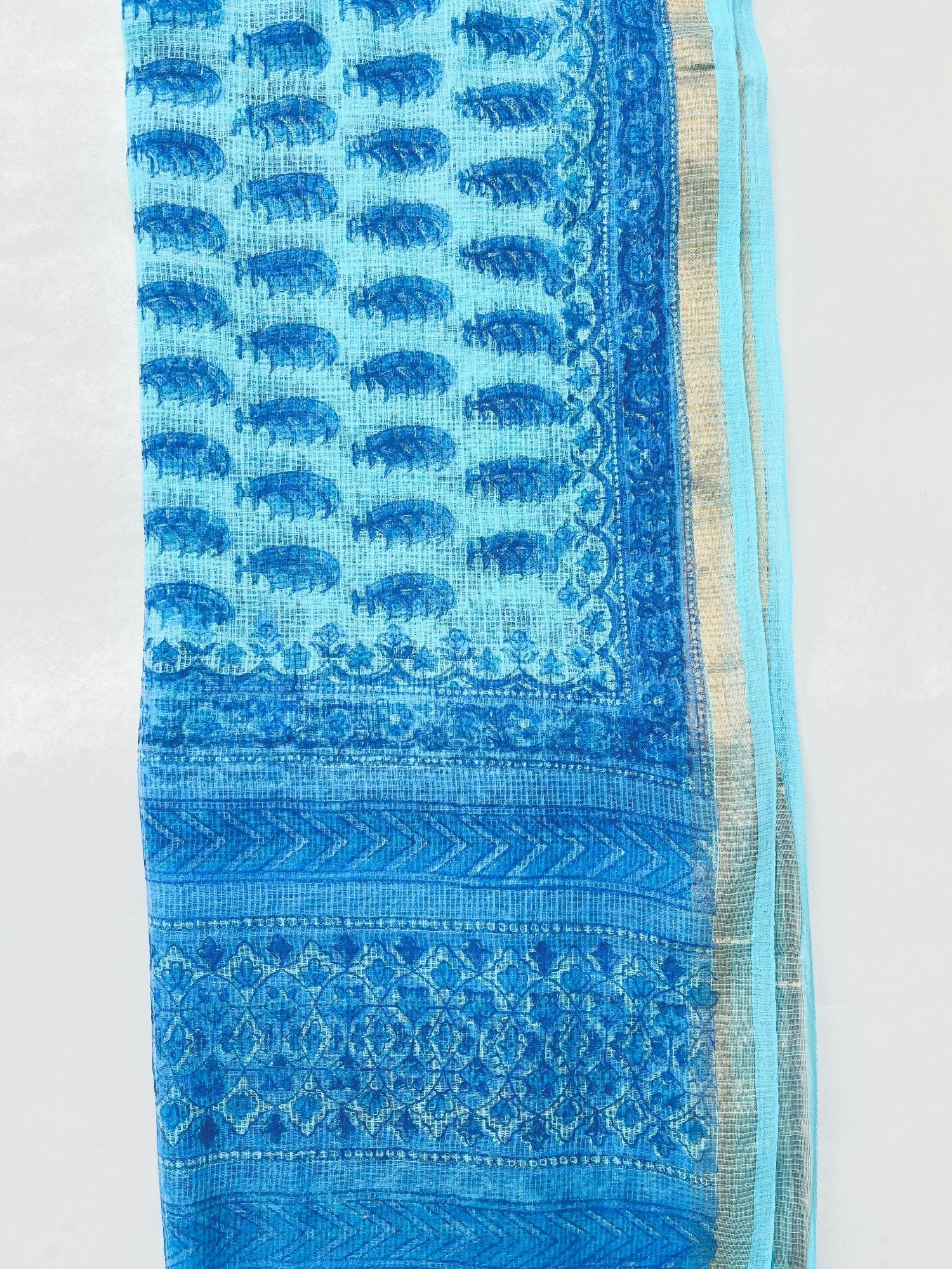 Block Printed Kota Doria Dupatta