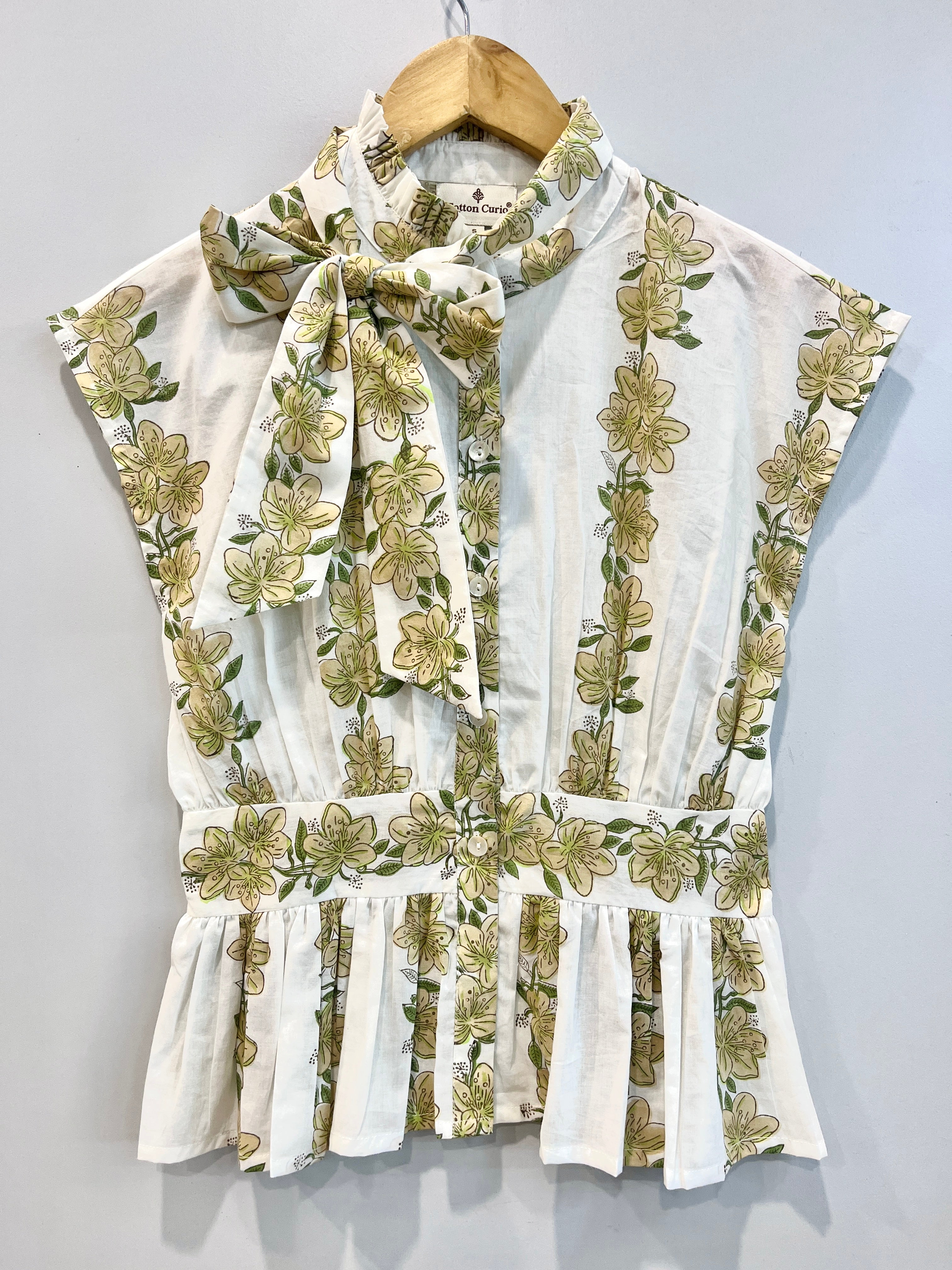 Lily Vine Bow-Tie Cotton Top