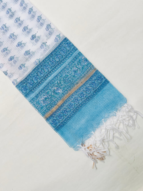 Block Printed Kota Doria Dupatta