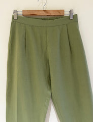 Khaki Green Narrow Leg Cotton Pants