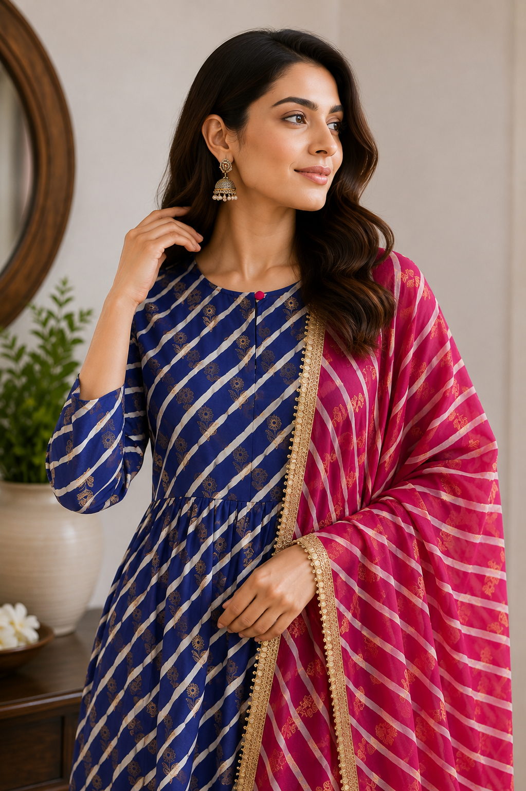 Neelam Gulabi Kurta Set