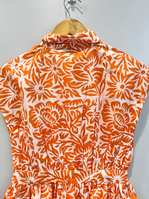 Tangerine Bow-Tie Cotton Top