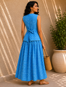 Sapphire Bloom Cotton Vest
