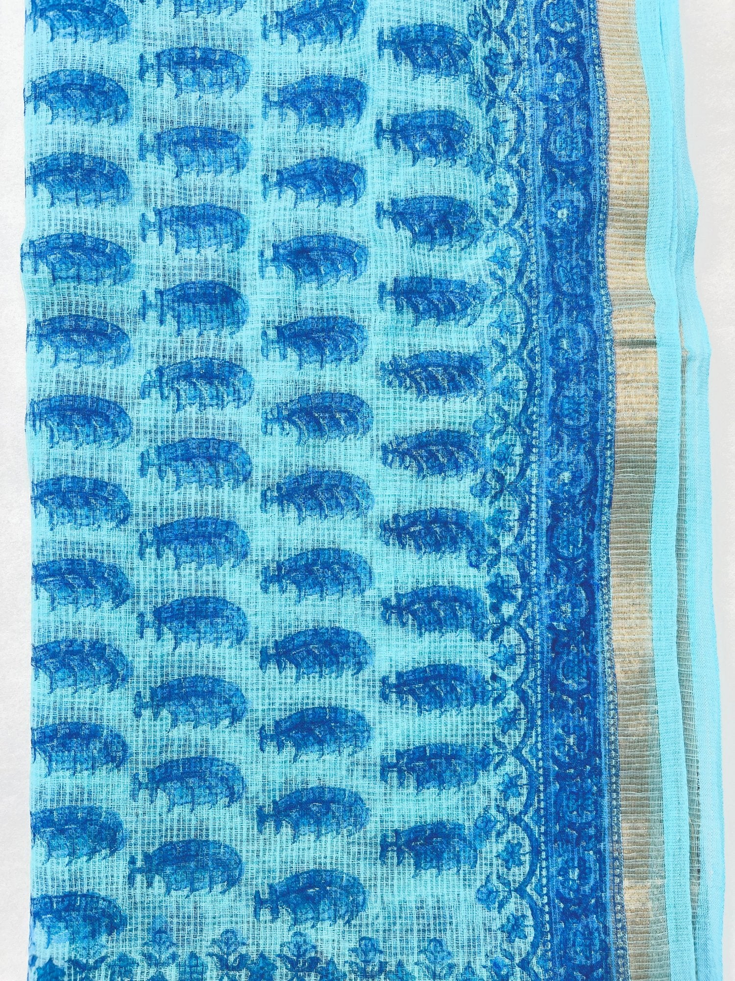 Block Printed Kota Doria Dupatta