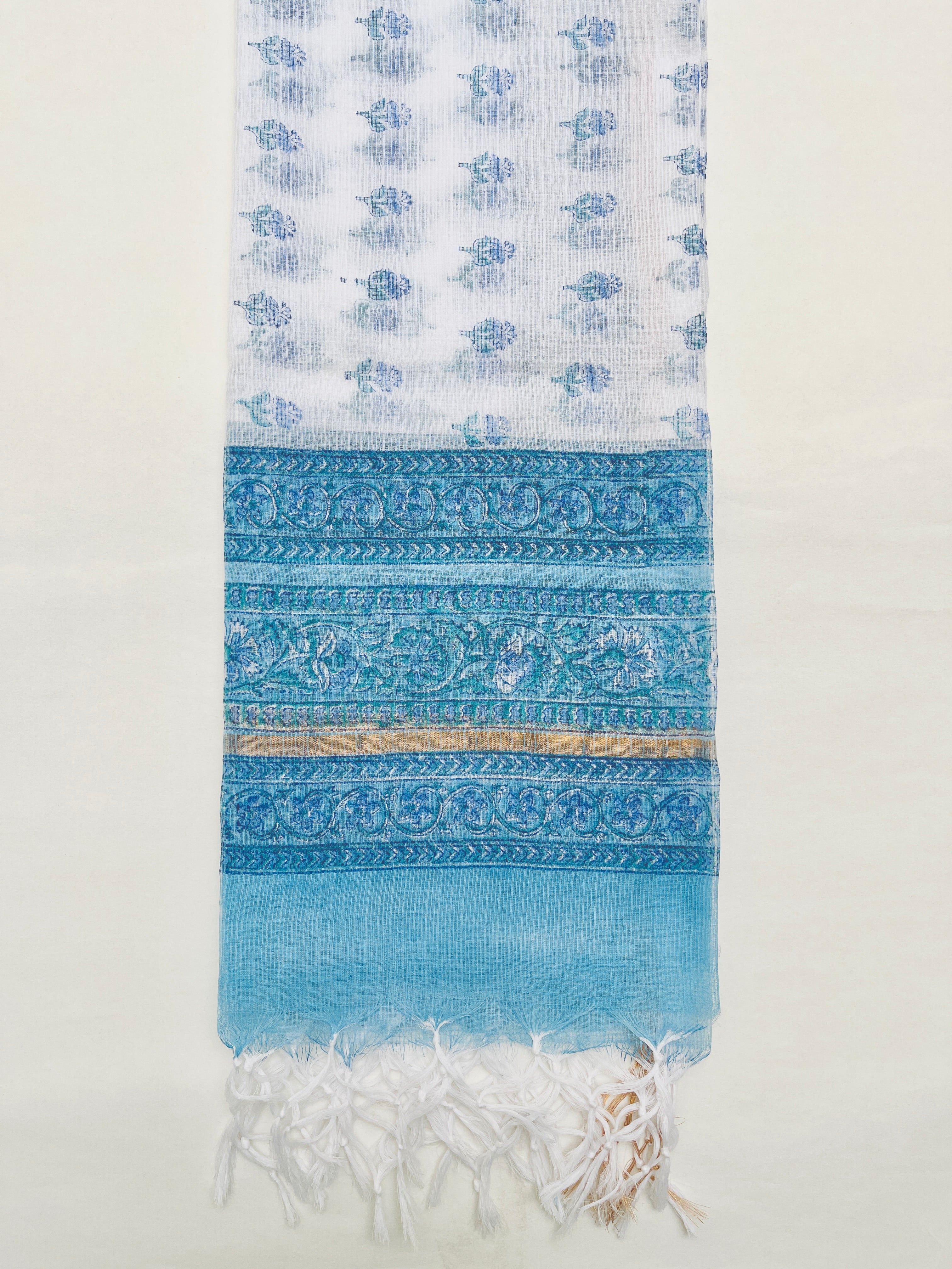 Block Printed Kota Doria Dupatta