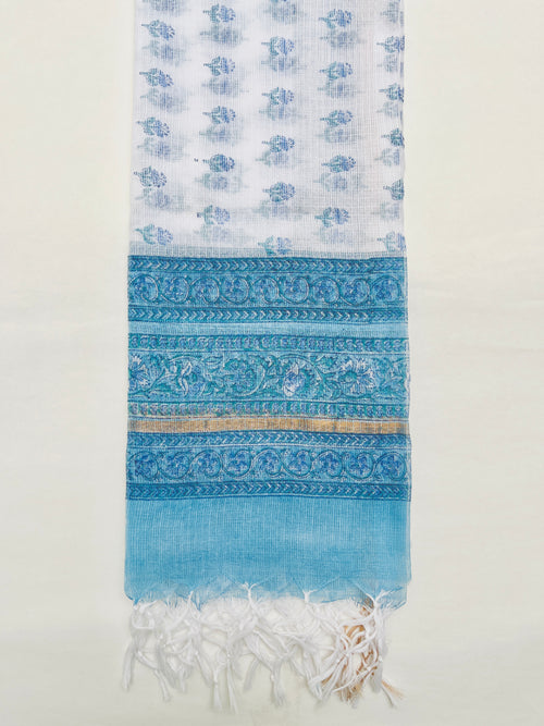 Block Printed Kota Doria Dupatta