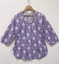 Block Printed Cotton Short Kurti