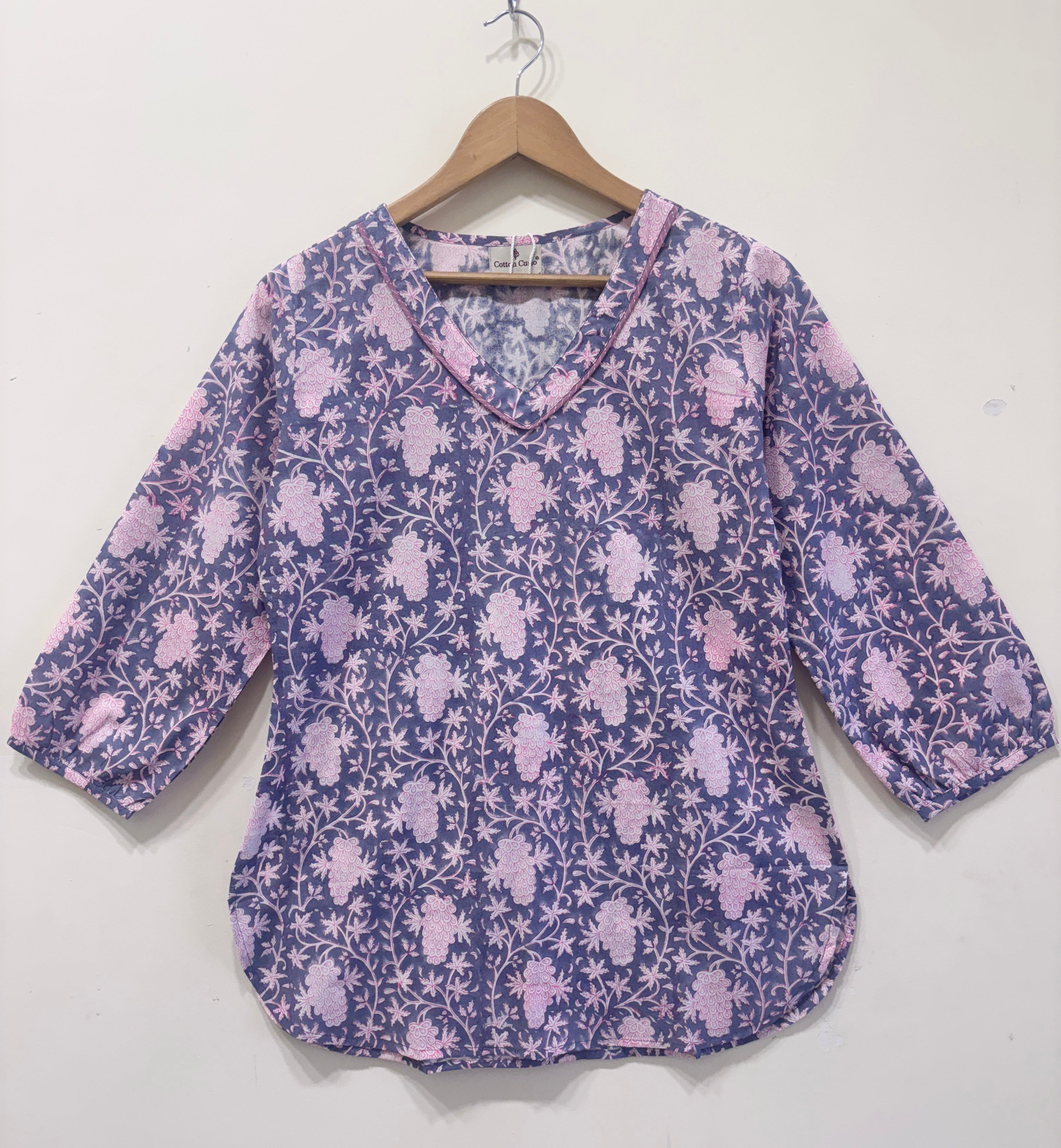 Block Printed Cotton Short Kurti