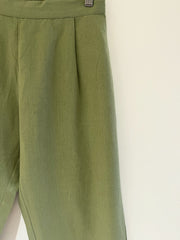 Khaki Green Narrow Leg Cotton Pants