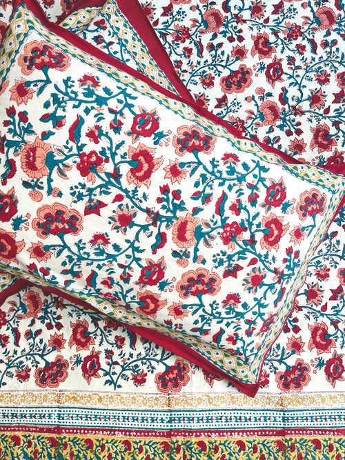 Royal Blooms Bedsheet with Pillow Covers