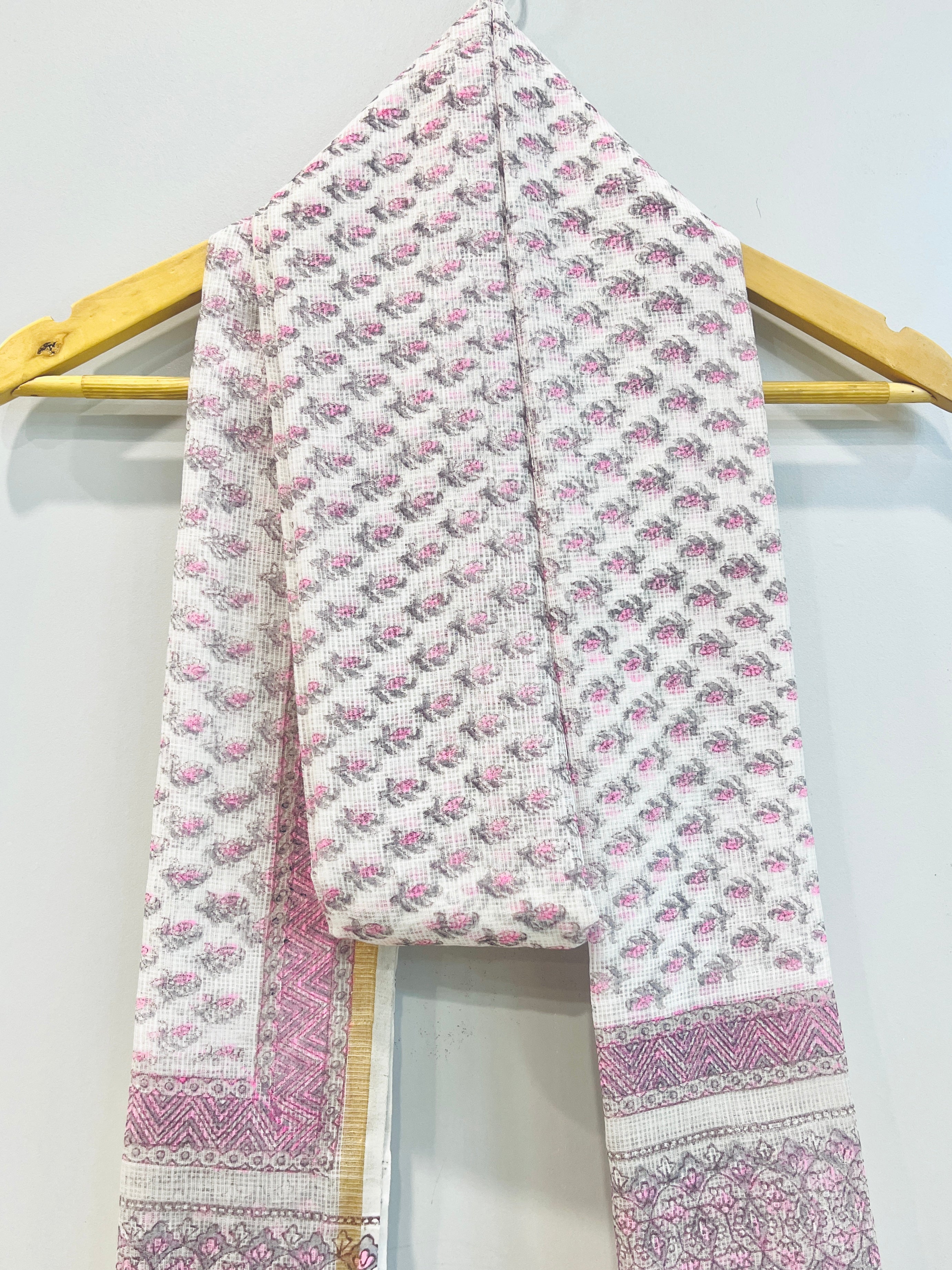 Block Printed Kota Doria Dupatta