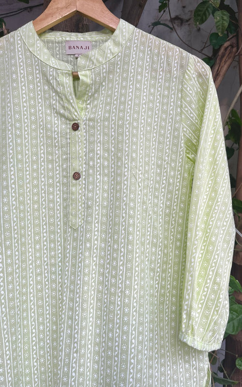 Block Printed Cotton Short Kurti