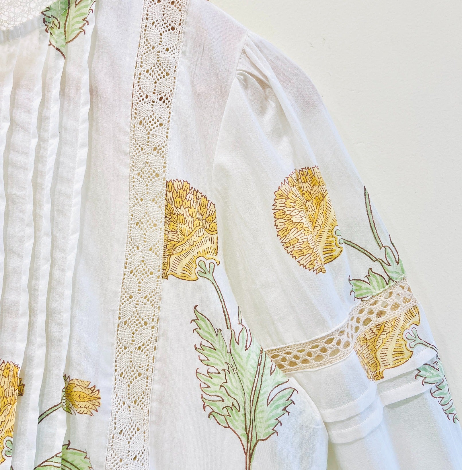 Lace Block Printed Cotton Short Top