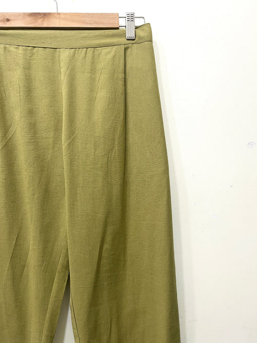 Green Narrow Leg Cotton Pants