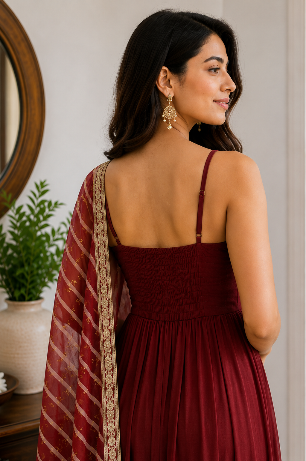 Ruhani Maroon Dress Set