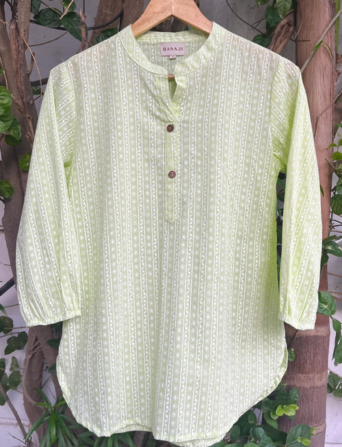 Block Printed Cotton Short Kurti
