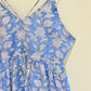 Icey Blue Block Printed Cotton Cami Top