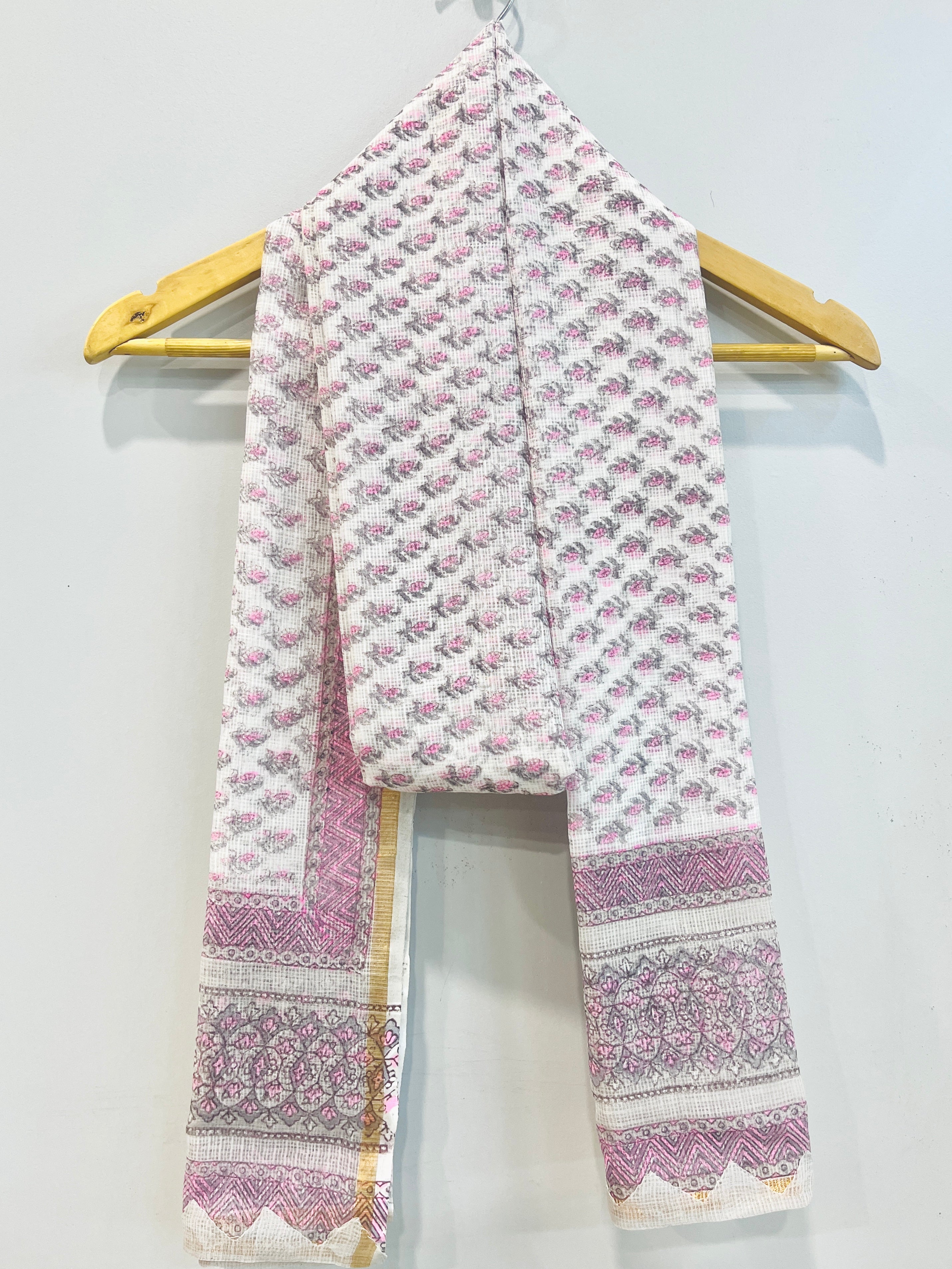 Block Printed Kota Doria Dupatta
