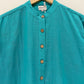 Teal Cotton Shirt Style Top