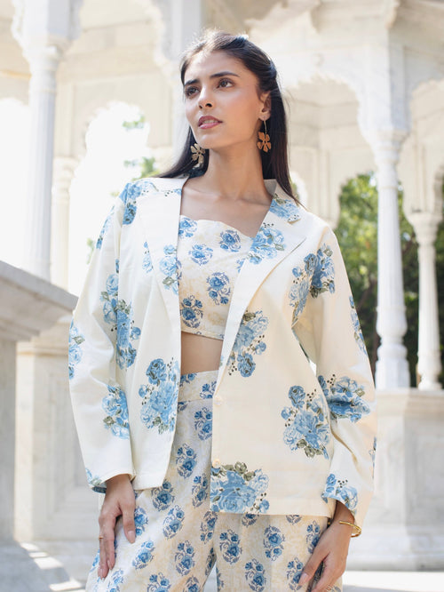 Isha Cotton Blazer Co-Ord set