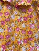 Mustard Floral Ruffle Short Top