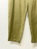 Green Narrow Leg Cotton Pants