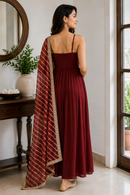 Ruhani Maroon Dress Set