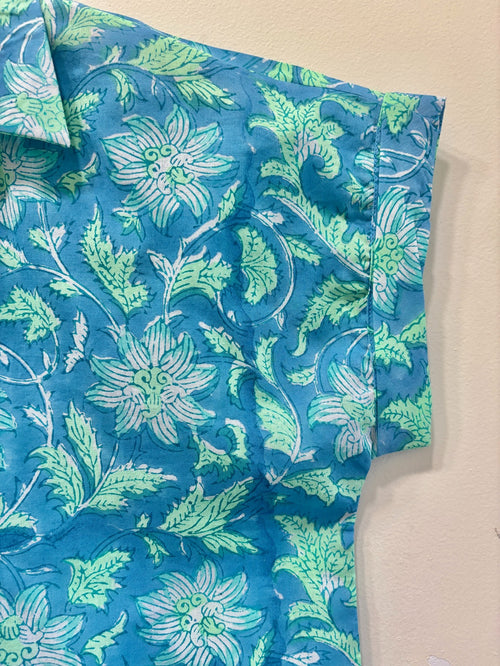 Azure Cotton Short Top