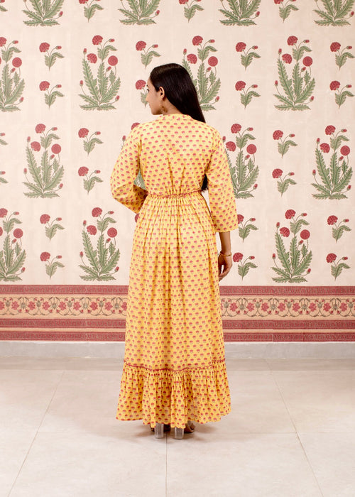 Yellow Bloom Printed Dress