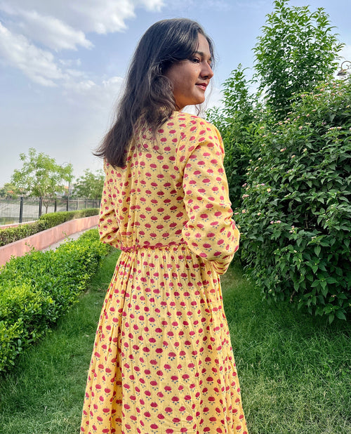 Yellow Bloom Printed Dress