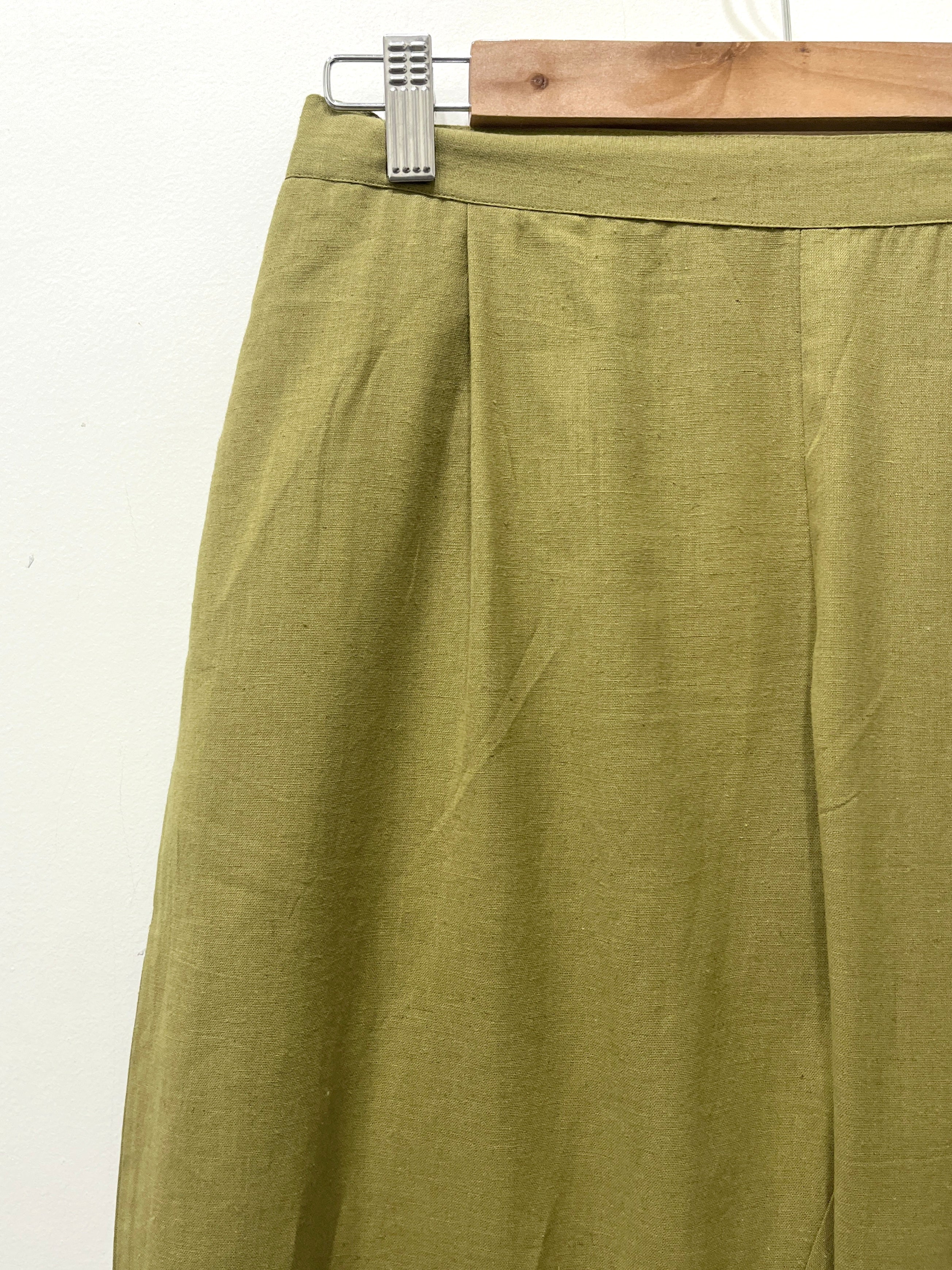 Green Narrow Leg Cotton Pants