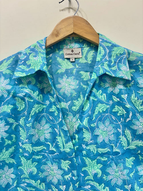 Azure Cotton Short Top