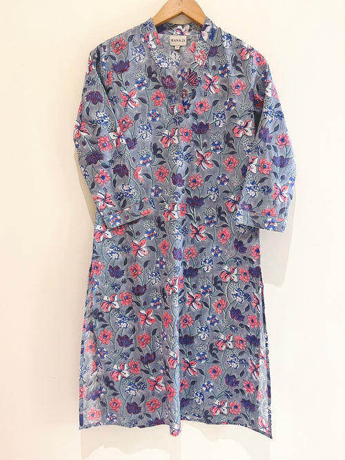 Winter Blooms Printed Cotton Kurta