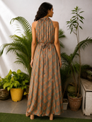 Olive Mirage Satin Dress