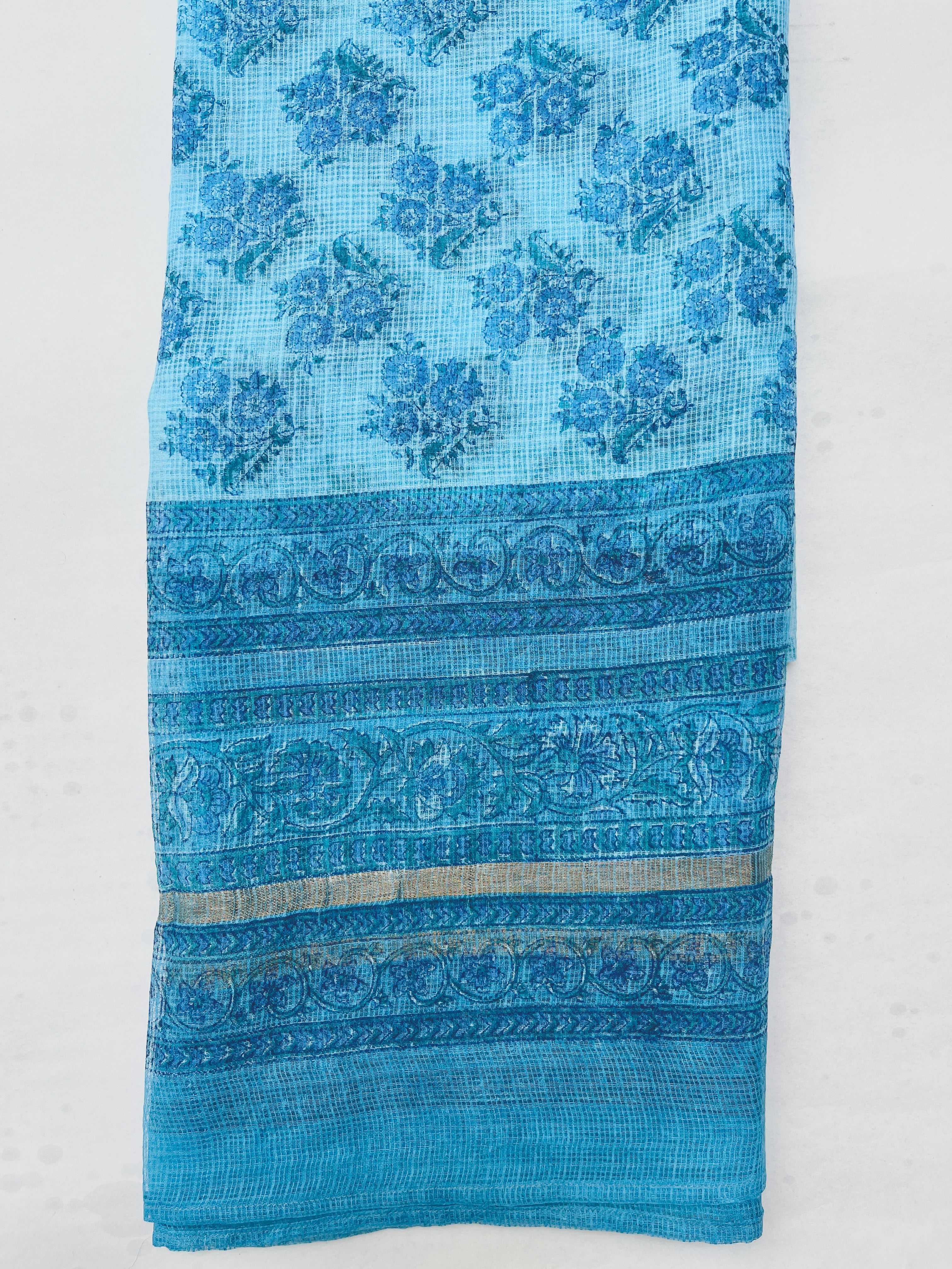 Block Printed Kota Doria Dupatta