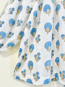 Blue Bloom Gather Cotton Top