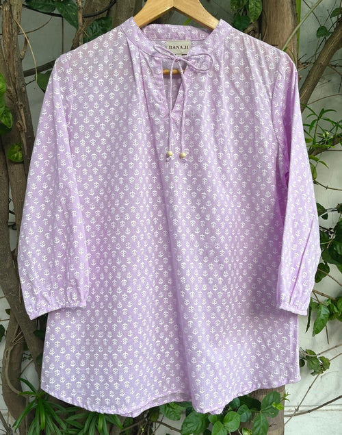 Block Printed Cotton Short Kurti