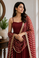 Ruhani Maroon Dress Set