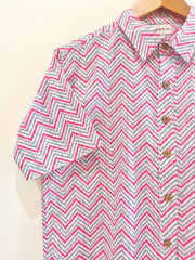 COTTON BLOCK PRINTED HALF SLEEVE SHIRT