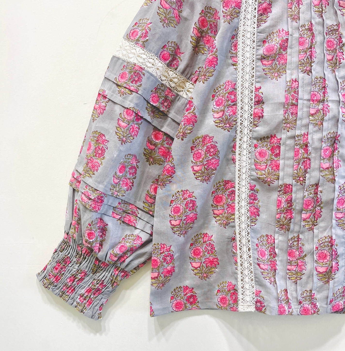 Lace Block Printed Cotton Top