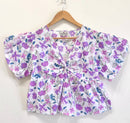 Lavender Field Twist Cotton Short Top