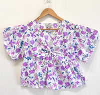 Lavender Field Twist Cotton Short Top