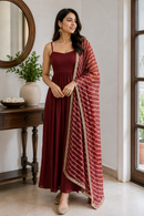 Ruhani Maroon Dress Set