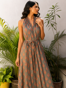 Olive Mirage Satin Dress