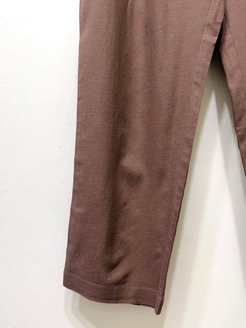 Brown Narrow Leg Cotton Pants