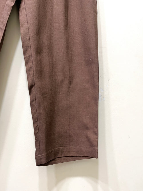 Brown Narrow Leg Cotton Pants