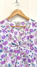Lavender Field Twist Cotton Short Top