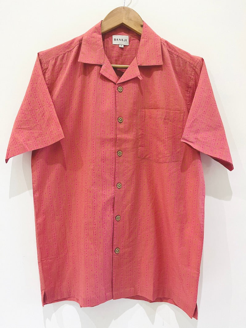COTTON BLOCK PRINTED SLIM FIT SHIRT